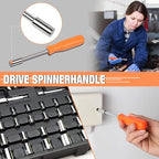 DNA MOTORING 220pcs Mechanic Tool Socket Wrench Set, SAE and Metric Socket Wrench Set, Tool Box Case for Home, Auto and Bike Repair, Orange, TOOLS-00021