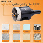 1-1/4 Inch Diamond Hole-Saw Bits with Pilot Drill Bit - 2pc 1-1/4" Diamond Tipped Tile Hole Saws with Guiding Bit Accurate Drilling for Porcelain Tile Ceramic Pottery Granite Stone Glass Bottles 32mm