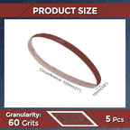 5 Pcs Sanding Belts 3/8 x 21 Inch 60 Grit Aluminum Oxide Abrasive Sandpaper for Belt Sander Metal Grinding Wood Working Weld Rust Removal