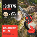 Cordless Mini Chainsaw, 20V Max Battery 6 Inch Small Chain Saw, One-Hand Handheld Electric Portable Chainsaw for Cutting Wood Trimming and Woodworking- Mini Chain Saw Cordless with 1 Batter