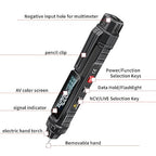 Pen Type Digital Multimeter Voltage Tester NCV Non-Contact Meter 600V Voltmeter, Measure AC DC Voltage Resistance Diode Capacitor Frequency Continuity for Electrician Tools