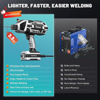 Portable Welding Machine 110V with Auto Darkening Goggles: Handheld IGBT Inverter ARC Welder Gun Stick Welder - 6 Variable Current Adjustment for 3/32"-1/8" Rods and DIY, Professional Use,Repair(Grey)