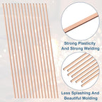 50 Sticks Brazing Rods AWS BCuP-5 15% Silver Solder Phos Copper Alloy, Industry 0.050"x 1/8"x10" Flat Welding Rods Low Melt Aluminum Welding Rod for HVAC Refrigerator Air Conditioning