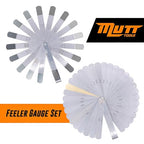 Mutt Tools 2pc Feeler Gauge Set - Premium Straight & Angled Feeler Gauges for Valves - Inch and Metric Measurement - Gap Tool for Automotive