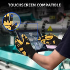 JUMPHIGH Impact Work Gloves, Mens Working Gloves with Secure Fit, Heavy Duty Mechanic Gloves with Impact Protection and Vibration Reduction, High Dexterity, Touchscreen Capable (XL)