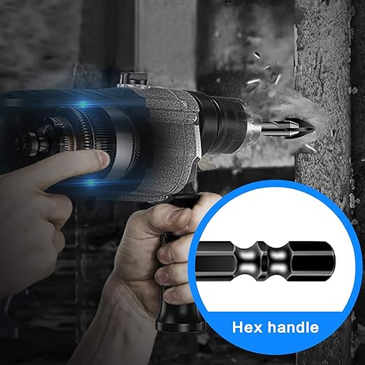 11-pc Carbide Masonry Concrete Drill Bit Set for Stone Tile Brick Ceramic Glass Metal Sheet Plastic Wood, Quick Change 1/4" Hex Shank, Size 3/16" 1/4" 5/16" 3/8" 1/2" with Storage Case