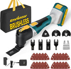 Enventor 20V Cordless Oscillating Multi tool, Brushless Oscillating Saw with 28PCS Accessories, Fast Charger, 6 Variable Speeds, 4° Oscillation Angle for Scraping, Sanding, Cutting, Blue