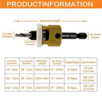 Hex Shank Countersink Drill Bit Set 3Pc #10#12#14 Woodworking Countersink Drill Bits with Adjustable Bit Depth Stop, HSS M2 Drill Bits in Size 1/8" 9/64" 5/32", 3/8" 82˚, with Storage Case