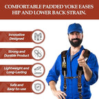 PRO-01 Leather Tool Belts for mens, Tool Belt with Suspenders, Comfort Back Support with stainless steel Buckle for Construction, Framers (Chocolate Padding, Extra Large)