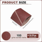 HARFINGTON 8 x 19 Inch Sanding Belts, 10 Pcs 100 Grits Aluminum Oxide Abrasive Belt Sander File Belt for Woodworking, Metal Polishing, Knife Sharpener