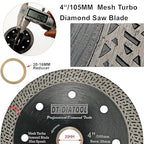 DT-DIATOOL Diamond Granite Blade 4 Inch for Marble Porcelain Tile Ceramic Diamond Cutting Disc with Mesh Turbo Diamond Segments Pack of 5