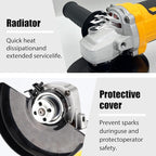Grinder tool for Dewalt 20V Battery,11000 RPM Electric Brushless Motor,3 Variable Speeds Grinders 4-1/2" Angle Grinder for Cutting, Griding, Polishing(Tool Only) (Yellow)