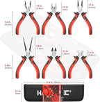 HAUTMEC 6PCS Mini Pliers Set High Leverage Multi Small Pliers Tool Set with Needle Nose, Linesman, Long Nose, Bent Nose, Diagonal Cutters, End Cutting Plier for Jewelry, Electronic and Crafts HT0275