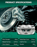 SCITOO 18B5073 Front Left Disc Brake Caliper Assembly w/Bracket For Ford For E-150/For E-150 Econoline/For E-250/For E-350 Super Duty/For E-450 Super Duty/For Econoline Van/For Econoline Wagon