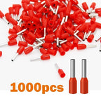Fidioto AWG18 1000pcs Wire Ferrules Terminals, AWG18 Terminal Connector Wire Insulated Cord Pin Ends Terminals for Electric, Industrial, Chemical Industry, Power Control System, etc.