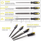 Topec 26Pcs File Set, Round and Flat File Kits are Made of High Carbon-Steel, Ideal Wooden Hand Tool for Woodwork, Metal, Model & Hobby Applications