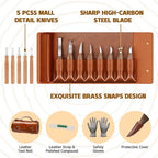 Deluxe Wood Carving Kit，Wood Carving Tools Set with Large Storage Case，Wood Carving Knife Set-Whittling Kit with 8 Pcs Whittling Knives& 5 Detail Knives For Beginners and Hobbyists