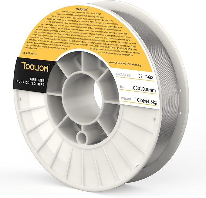 TOOLIOM E71T-GS .030" Diameter 10-Pound Spool Flux Core Self-shielded MIG Welding Wire for Carbon Steel 2 PCS