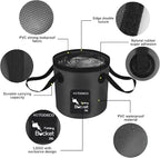 AUTODECO 2 Pack Collapsible Bucket 5 Gallon Container Folding Water Bucket Portable Wash Basin for Outdoor Travelling Camping Fishing Gardening Car Washing 20L