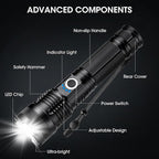 Rechargeable LED Flashlight High Lumens - 99,000 Lumens Super Bright Flash Light with 5 Modes, Waterproof Powerful Linterna Multifunctional Flashlights for Camping