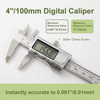 All-Metal Small Digital Caliper 0-4" Mini Measuring Tool, Micrometer Caliper with Auto-Off Feature, Interchangeable Between inches and millimeters for DIY/Household and 3D Printing