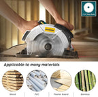 Enventor 7-1/4-Inch Circular Saw, 10A Pure Copper Motor Electric Circular Saws with Laser Guide, 2 Blade Saws (40T/24T), Adjust Cutting Angle from 0° to 90°, Single Handed Bevel, 5800RPM, Blue