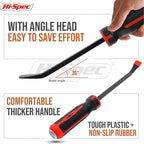 Hi-Spec 1pc Carbon Steel Pry Bar Set - 12" (1ft) / 0.3m" Size with Heavy Duty Striking Cap. Ergonomic Comfort Hold Handles for Home & Garage DIY Jobs