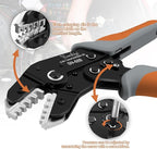 Wire Stripper and Crimping Tool Kit,AWG 24-10 Automatic Stripper Tool with AWG 28-16 Ratchet Wire Crimper For Open Barrel Connectors