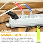 PATIKIL Cable Tags Flexible Cable Management Labels Cord Identification Tags, Wire Cord Markers for USB Computer Phone Charger Power - 50Pcs (Fluorescent Green)