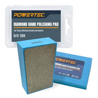 POWERTEC Diamond Hand Polishing Pads 200 Grits 2Pack, Diamond Sanding Block for Polishing and Grinding Porcelain, Ceramic Tile, Glass, Granite, Stone, Wood & Metal (71906-P2)
