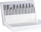 Asieg Tool 20 Pcs Carbide Die Grinder Burrs Bits 1/8" Shank for Dremel Milwaukee Metal Grinding Wood Stone Steel Carving Cutting Engraving Grinder Kit Attachment Rotary Tool Accessories Sets