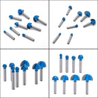 8PCS Round Nose Router Bits Set, 1/4-Inch Shank Woodworking Drill Bits Kit - for Roundover, Rabbeting, Tongue & Groove, Cabinet Door, Rail & Stile Joinery