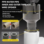 PVC Pipe Threading Tool Kit, 1/2 and 3/4 inch Dies, Internal and External Threader Set, 2-Piece