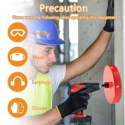 Hole Saw Heavy Duty bit Hex Shank,Hole Saw HSS with Arbor Bi-Metal & Heavy Duty Hole Saw Cutter for Wood Corn Hole Boards Plastic Drywall (φ200)