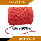 4mm x 500 Feet Red Jute Rope, Twine for Gardening Tomato Climbing Plant Tie Floristry Crafts Gift Wrapping Packing Decor