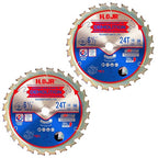 2-Pack 6-1/2" 24 Tooth 5/8" Arbor Woodworking Circular Saw Blade,Framing/Demolition,Special Anti-Thermal Adhesion Coating on Cutting Head -TA, DEM 6-1/2" 24T-TA