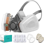 Respirator Gas Mask Reusable Half Face Cover with Filters for Painting,Spraying,Woodworking,Construction,DIY and Professional Work Protection Against Dust,Fumes,Organic Vapor,Chemicals,Asbestos 6200