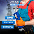 Electric Hydraulic Cable Lug Crimper Pliers,Rechargeable Crimping Tool,Straight-handled electric hydraulic pliers,6 Ton Electrical Terminal Cable Wire Fiber Crimper Kit with 11 Dies, 6 AWG to 600 MCM