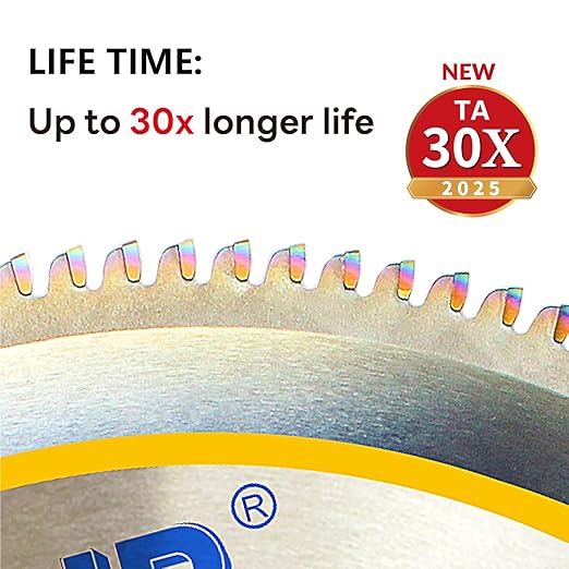 Aluminum Cutting Circular Saw Blade, Thin Aluminum,The Cutting Head uses a Special Anti-Heat Sticking Coating with high Finish and Long Life,NFM 14 inch 120-Tooth 1" -TA