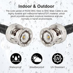 BNC Cable - 1FT 2PCS RG58 50 ohm BNC Male to Male Coax Cables low loss BNC Extension Coaxial Cable with BNC Adapter Connector for Antennas, RF Radios, Modems, Oscilloscopes, Spectrum, etc (Red).