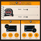 2-in-1 Laser Tape Measure, 152Ft Rechargeable Laser Measurement Tool & 16Ft Self-Locking Tape, Movable Magnetic Hook, Supports Ft/in/M, Area, Volume, Pythagoras for Construction, DIY, Woodworking