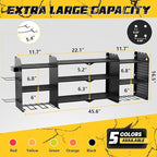 Power Tool Organizer Wall Mount with Charging Station, Expanded Width Power Tool Storage Rack, Large Tool Battery Organizer with Screwdriver/Hammer Heavy Duty Garage Storage