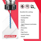 Amana Tool 46295-K CNC Spektra Extreme Tool Life Coated SC 2D and 3D Carving 0.10 Deg Tapered Angle Ball Nose x 1/8 D x 1/16 R x 1-1/2 CH x 1/8 SHK x 3 Inch Long x 3 Flute Router Bit