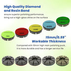 Diamond Floor Polishing Pucks for Terrazzo, Marble, Granite, Concrete Floor, 3 Inch 15mm Resin Bond Hook and Loop Polishing Pad, 200#, 3PCS