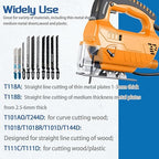 52PCS T Shank Jigsaw Blades Set,BeQell HCS/HSS Jig Saw Blades for Wood, Plastic and Metal Cutting(T118A,T118B,T101AO,T101B,T101BR,T101D,T111C,T11D,T144D,T244D)