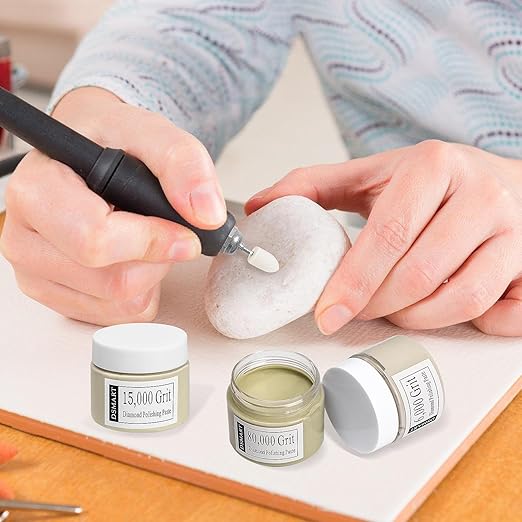 3,000 Grit Diamond Polishing Lapping Compound Polish Paste 50G (1.76 Oz) with 25% Diamond Powder (3-6 Micros) for Metal Silver Chrome Glass Scratch Removal Marble Rock Watch Jewelry Gemstone