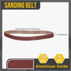 1-1/8 x 21 Inch Sanding Belt, 15 Pcs 120 Grit Knife Sharpener Belts Work Sharpening for Belt Sander Knife Carving Tool Metal Working