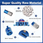 Diamond Core Drill Bit Set - for Porcelain Tile Ceramic Marble Granite Drilling,BRSCHNITT 1/4" 5/16" 3/8" 4/5" 1" 1-3/8" 1-1/2" 2" 2-1/2" Vacuum Brazed Diamond Hole Saw with 5/8-11 Thread