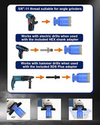 Diamond Tile Hole Saw Kit - 12Pcs 1/4'' X 2, 5/16'', 4/5'', 1-3/8'', 2'', 2-1/2'', 4'' Drill Bits, 4/5'' Finger Bit, 2'' Beveling Chamfer Bit, 2pcs Adapters for Porcelain Tile Ceramic Granite Marble