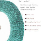 2 Pcs 6'' Non-Woven Buffing Polishing Wheels, 4/5" Arbor 240 Grit Wire Drawing Abrasive Flap Wheels for Die/Bench Grinder (Green)